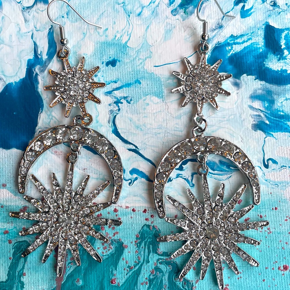 Silver Fp Celestial Statement Earrings - image 2